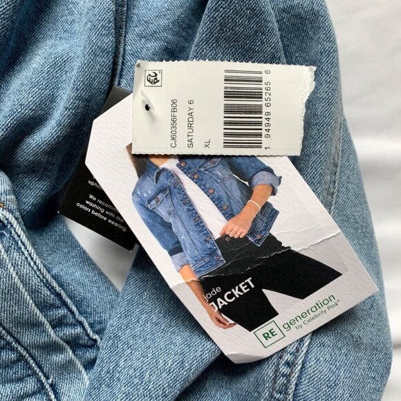 RE Generation by Celebrity Pink Denim Jean Jacket New XL - Picture 2 of 7